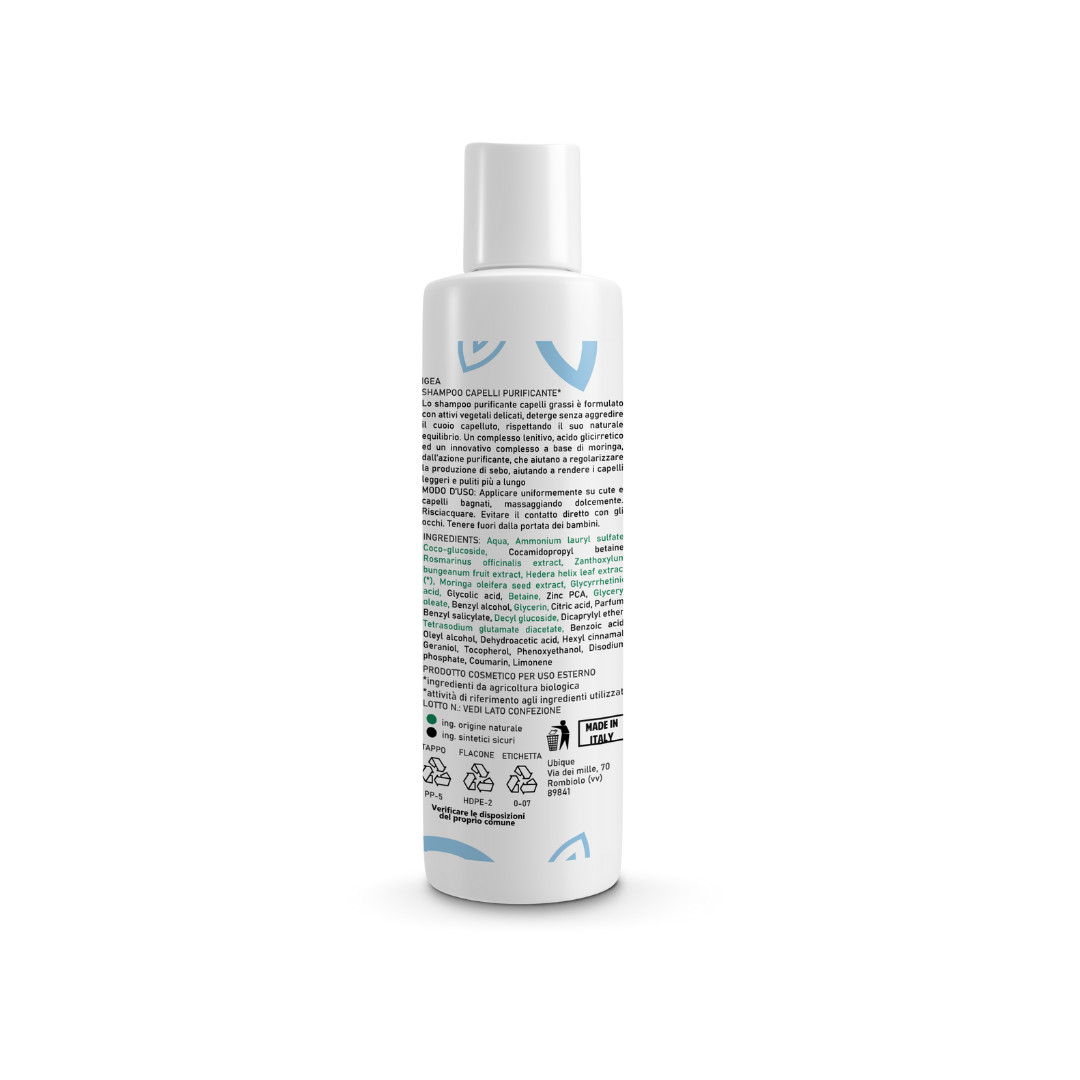 SHAMPOO NATURALE PER CAPELLI GRASSI,98% INGREDIENTI DI ORIGINE NATURALE, MARCA BOTHANIA. NOME PRODOTTO IGEA