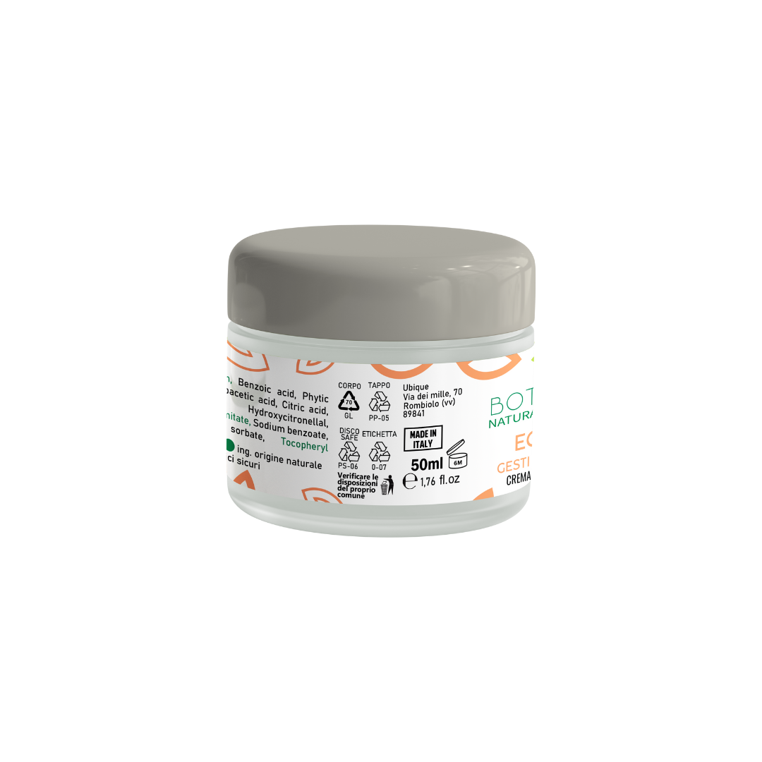 Crema viso naturale, marca Bothania, idratante e nutriente, 98% ingredienti di origine naturale.