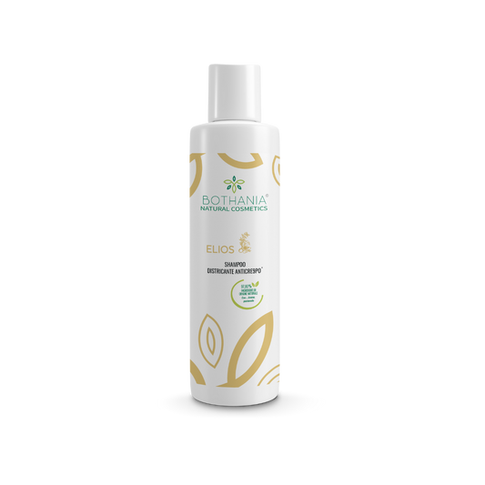 Shampoo naturale per capelli ricci, marca Bothania, 97,80% di ingredienti naturali. Districante e anticrespo. 